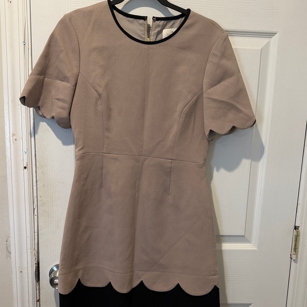 Kate Spade Tan Scalloped Mini Dress